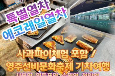 [특별열차-에코레일 열차] 사과파이체험 포함 / 영주선비문화축제 기차여행  (당일)  [5월 2일(토) ] [서울역,영등포역,수원역,천안역]